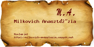 Milkovich Anasztázia névjegykártya